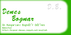 denes bognar business card